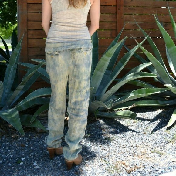 Etoile Isabel Marant Linen Pants Camo Loose M - Picture 3 of 10